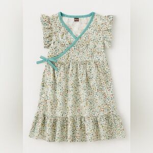 Tea Collection Toddler Girls Nile Floral Chalk Woven Wrap Dress Size 4